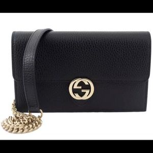 Gucci authentic black leather crossbody bag